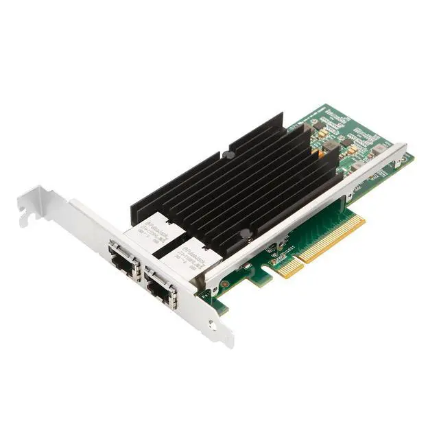 Alt view image 4 of 6 - Dual Port 10 Gigabit Ethernet PCI-e x8 Network Card Intel X540 Chipset