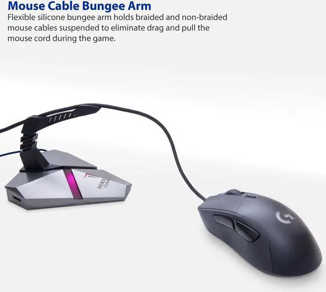 Alt view image 3 of 16 - LOKI RGB Gaming Mouse Bungee With USB 3.0 Hub and Micro SD Card Reader - AC 5v Power Adapter is Included