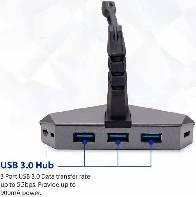 Alt view image 5 of 16 - LOKI RGB Gaming Mouse Bungee With USB 3.0 Hub and Micro SD Card Reader - AC 5v Power Adapter is Included