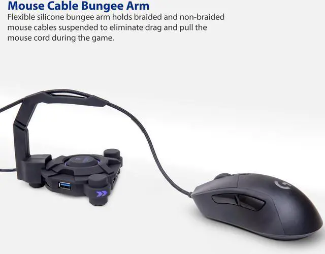 Alt view image 4 of 20 - NARFI Gaming Mouse Bungee and USB 3.0 Hub AC 5v Power Adapter is Included - CL-HUB53003