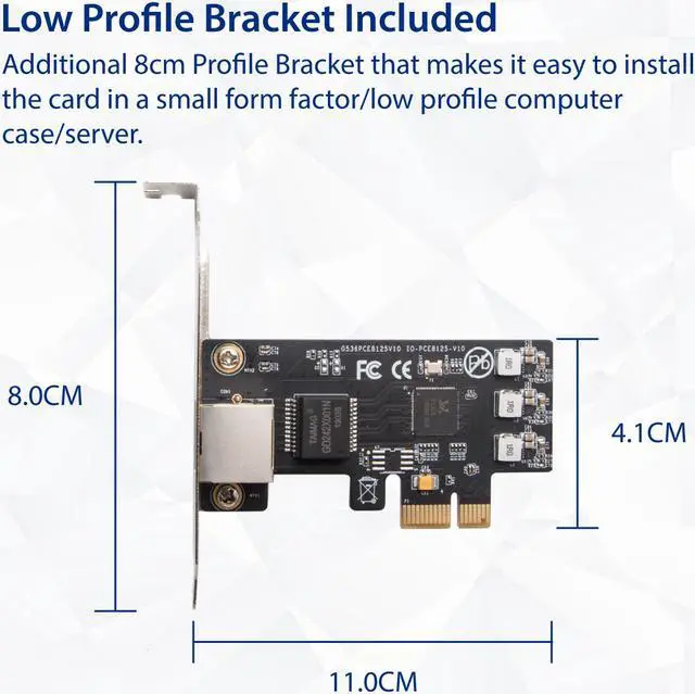 Alt view image 3 of 20 - 2.5 Gigabit Ethernet PCI Express PCI-E Network Controller Card 10/100/1000/25000 Mbps RJ45 LAN Adapter Converter for Desktop PC