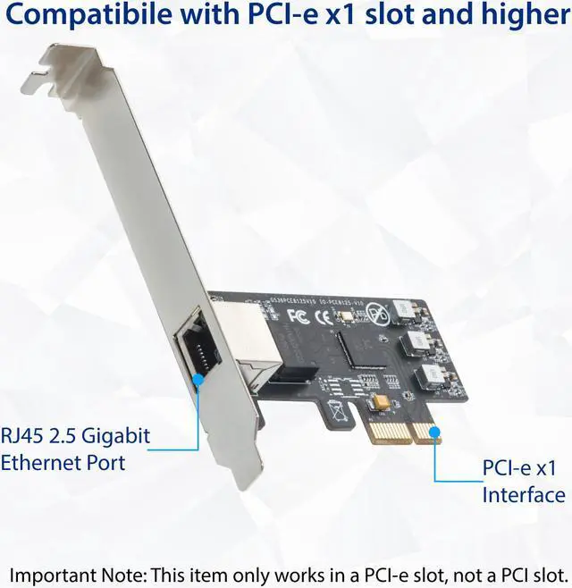 Alt view image 4 of 20 - 2.5 Gigabit Ethernet PCI Express PCI-E Network Controller Card 10/100/1000/25000 Mbps RJ45 LAN Adapter Converter for Desktop PC