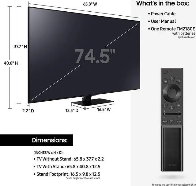 Alt view image 4 of 7 - Samsung QN75Q80AA 75" Class Ultra High Definition QLED 4K Smart TV with an Additional 1 Year Coverage by Epic Protect (2021)