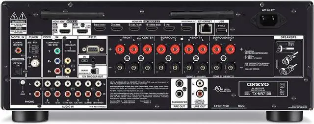 Alt view image 4 of 13 - Onkyo TX-NR7100 9.2CH THX Certified Network A/V Receiver (2021)