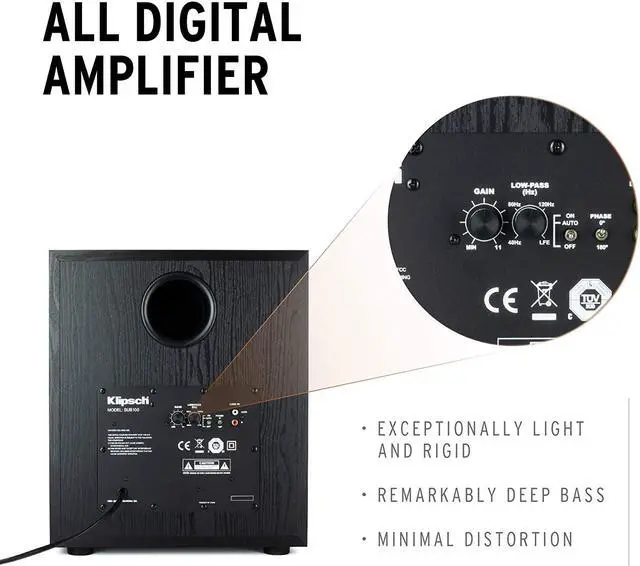 Alt view image 2 of 7 - Klipsch SUB-100-BLACK Synergy Black Label Subwoofer Speaker  (2018)