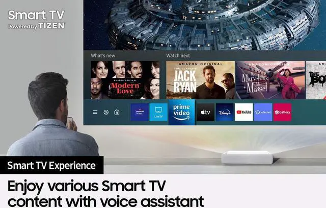 Alt view image 3 of 16 - Samsung SP-LSP7T 120" The Premiere 4K Smart Laser Short-Throw Projector (2021)