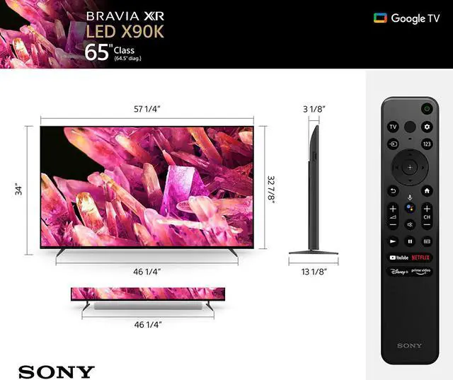 Alt view image 3 of 20 - Sony XR65X90K 65" 4K Smart BRAVIA XR HDR Full Array LED TV (2022)