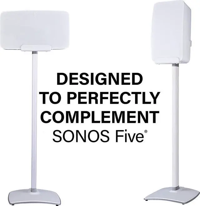 Alt view image 2 of 7 - Sanus WSS52-W2 Adjustable Speaker Stand for SONOS Five - White (2021)
