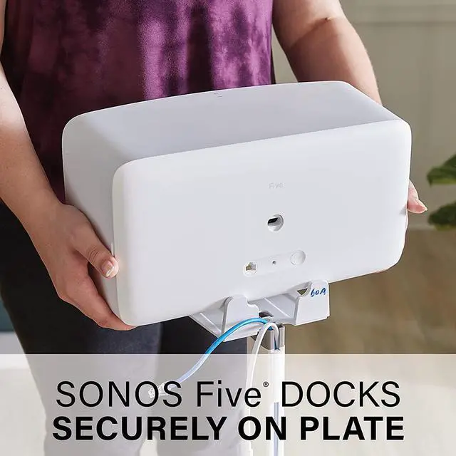 Alt view image 4 of 7 - Sanus WSS52-W2 Adjustable Speaker Stand for SONOS Five - White (2021)