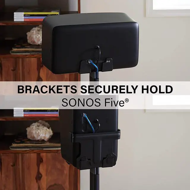 Alt view image 7 of 7 - Sanus WSS52-B2 Adjustable Speaker Stand for SONOS Five - Black (2021)