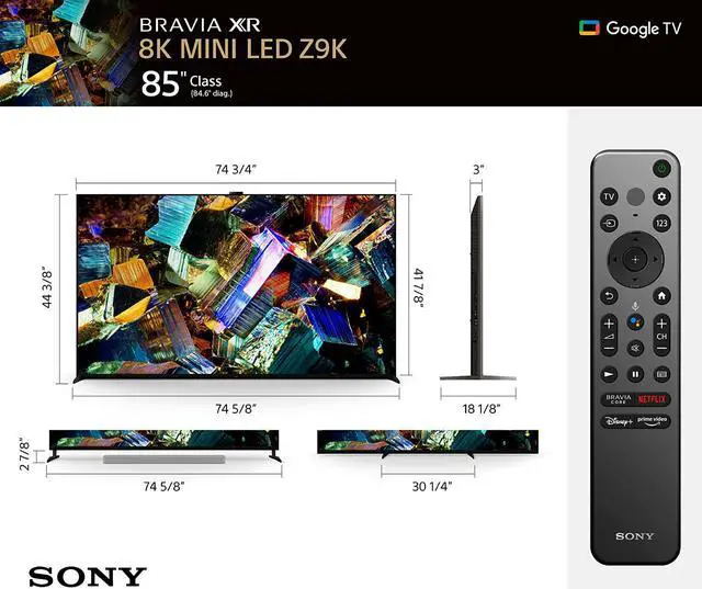 Alt view image 6 of 7 - Sony XR85Z9K 85" 8K BRAVIA XR HDR Mini LED Smart TV (2022)