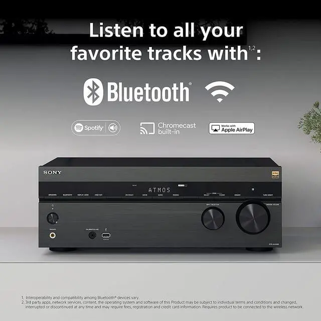 Alt view image 5 of 9 - Sony STR-AN1000 7.2 Channel A/V 8K Receiver with Dolby Atmos and DTS:X (2023)