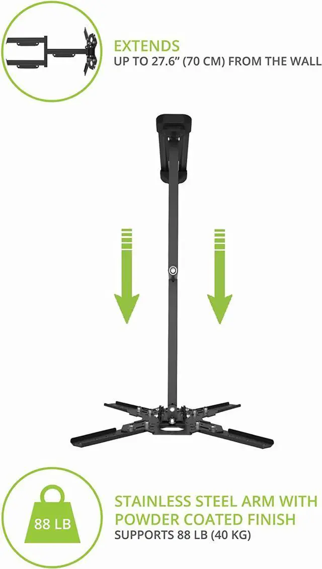 Alt view image 5 of 7 - Kanto PS400SG Full Motion Outdoor TV Mount for 30"-70" TVs - Black (2023)