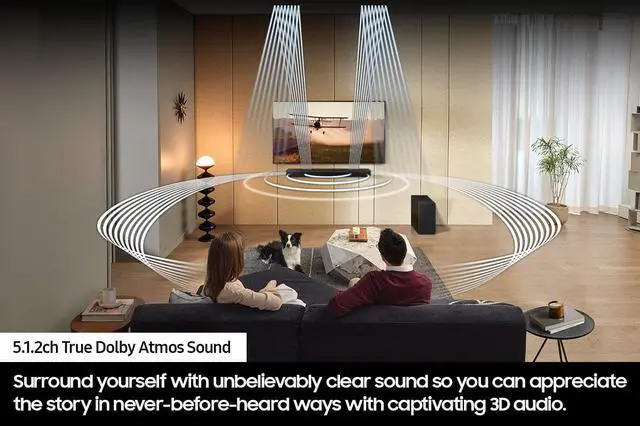 Alt view image 4 of 7 - Samsung HW-Q800C 5.1.2ch Soundbar and Subwoofer with Dolby Atmos with a Sanus SASB1-B1 Soundbar Mount; Holds up to 20LBS (2023)