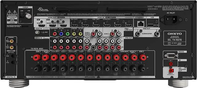 Alt view image 4 of 13 - Onkyo TX-RZ70 7.2.4ch IMAX Enhanced AV Receiver with Dirac Live (2023)