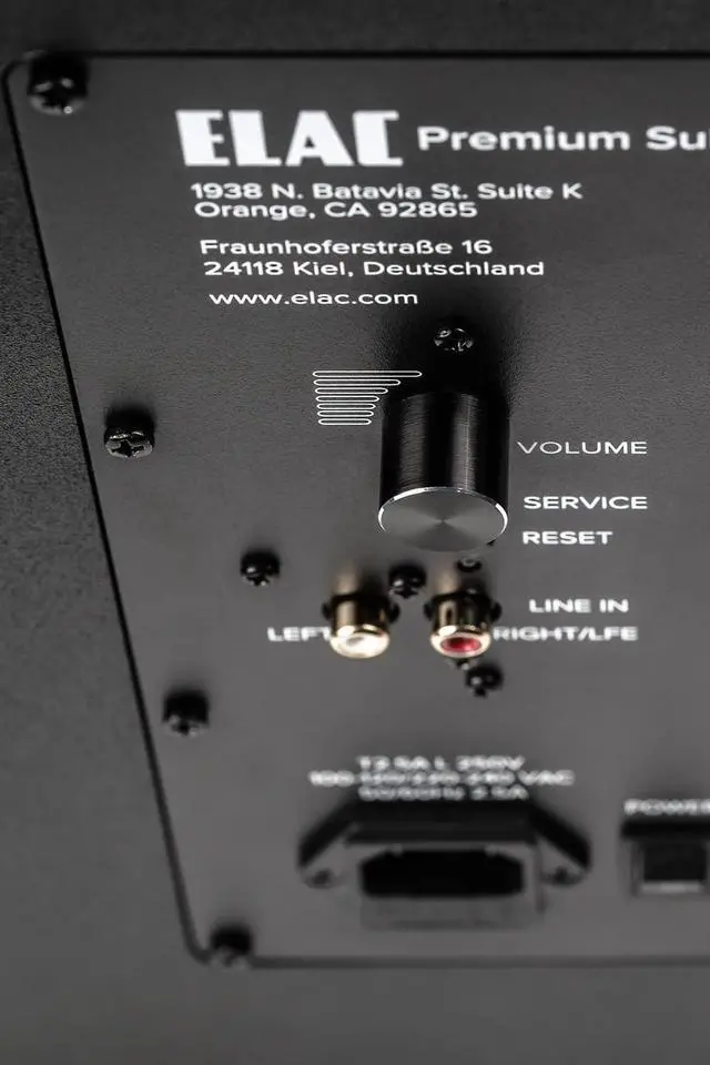 Alt view image 4 of 7 - ELAC PS250-BK Varro Premium 10 Inch 250W Subwoofer with App Control - Black Vinyl with a ELAC PS250-BK Varro Premium 10 Inch 250W Subwoofer with App Control - Black Vinyl (2023)