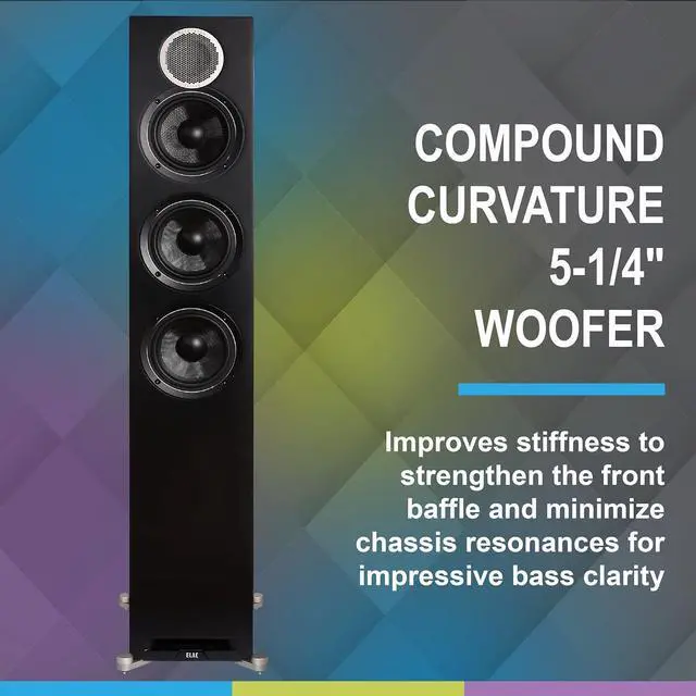 Alt view image 5 of 7 - ELAC DFR52-BK Debut Reference Floorstanding Speaker Pair - Black/Walnut (2019)