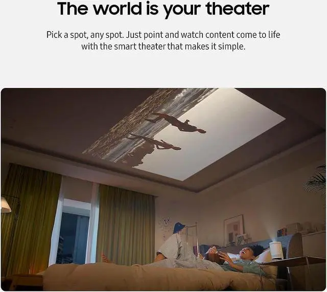 Alt view image 3 of 20 - Samsung SP-LFF3CLAXXZA 30"-100" The Freestyle Gen2 Smart Projector with Gaming Hub (2023)