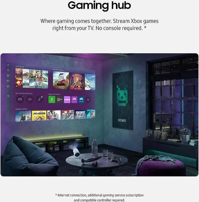 Alt view image 6 of 20 - Samsung SP-LFF3CLAXXZA 30"-100" The Freestyle Gen2 Smart Projector with Gaming Hub (2023)