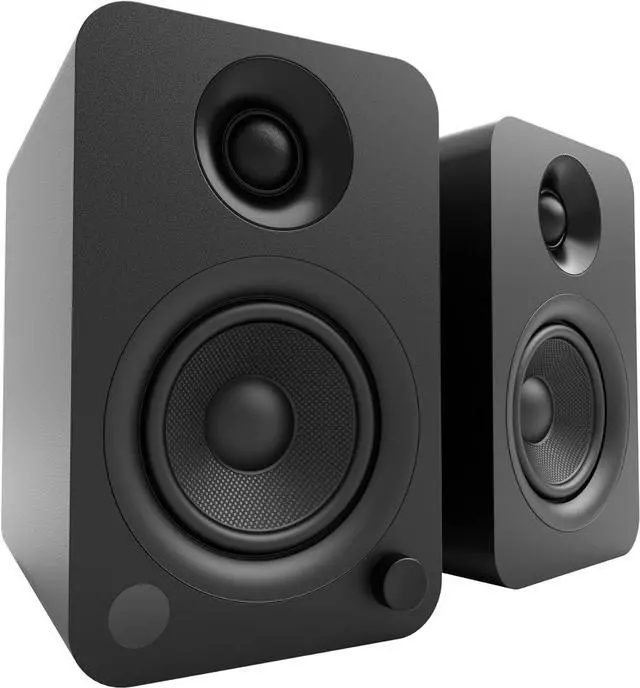 Alt view image 2 of 7 - Kanto YU4MB 140W Bookshelf Speakers with Bluetooth, Kanto SP26PL 26 Inch Fixed-Height Stands for Bookshelf Speakers and an AudioTechnica AT-LP60X-BK Fully Automatic 2-Speed Belt-Drive Turntable (2022)