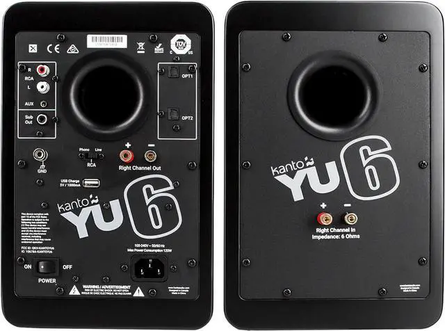 Alt view image 2 of 7 - Kanto YU6MB 200W Bookshelf Speakers with Bluetooth with Kanto SP9 9 Inch Fixed-Height Desktop Stands for Bookshelf Speakers and an AT-LP120XUSB-BK Direct-Drive 3-Speed Manual USB Turntable (2022)