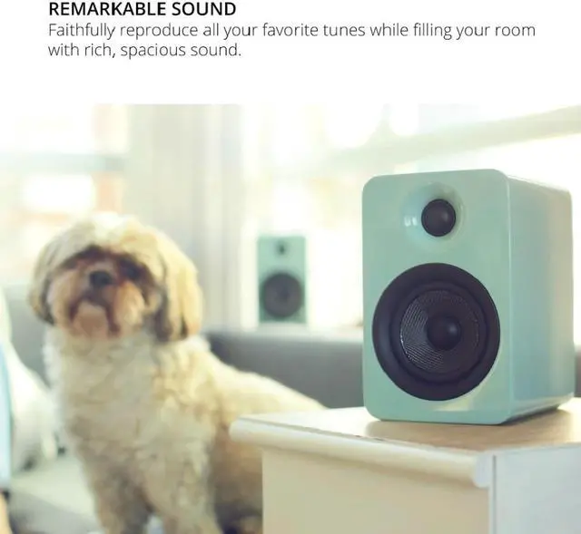 Alt view image 3 of 7 - Kanto YU4MB 140W Bookshelf Speakers with Bluetooth with Kanto SP32PL 32 Inch Fixed-Height Stands for Bookshelf Speakers and an AT-LP60XBT-USB-BK Full Automatic Belt Drive Turntable (2022)