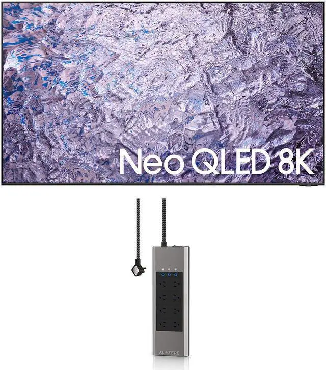 Main image of Samsung QN85QN800CFXZA 85 Inch Neo QLED 8K Smart TV with Dolby Atmos with an Austere VII Series 8 Outlet Power w/Omniport USB (2023)