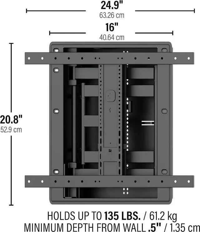 Alt view image 6 of 7 - Sanus VIWLF128-B2 Full Motion In-Wall Mount for 42"-85" TVs (Black)