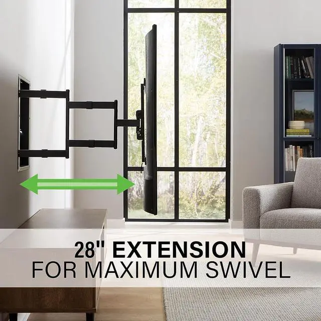 Alt view image 7 of 7 - Sanus VIWLF128-B2 Full Motion In-Wall Mount for 42"-85" TVs (Black)