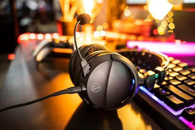 Alt view image 6 of 7 - Audio Technica ATH-GL3BK Closed-Back Wired Gaming Headset - Black/Blue with an Additional 2 Year Coverage by Epic Protect (2022)