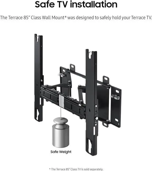 Alt view image 6 of 7 - Samsung WMN5870TC Wall Mount for 85" Samsung Terrace TVs (2023)