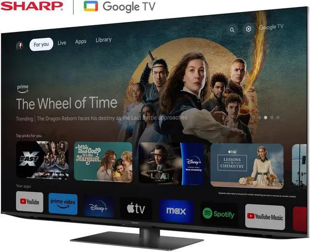 Alt view image 2 of 7 - SHARP 4T-C65FV1U 65" AQUOS XLED 4K Ultra HD Mini LED Google TV (2024)
