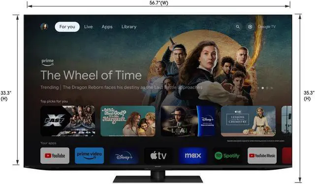 Alt view image 7 of 7 - SHARP 4T-C65FV1U 65" AQUOS XLED 4K Ultra HD Mini LED Google TV (2024)