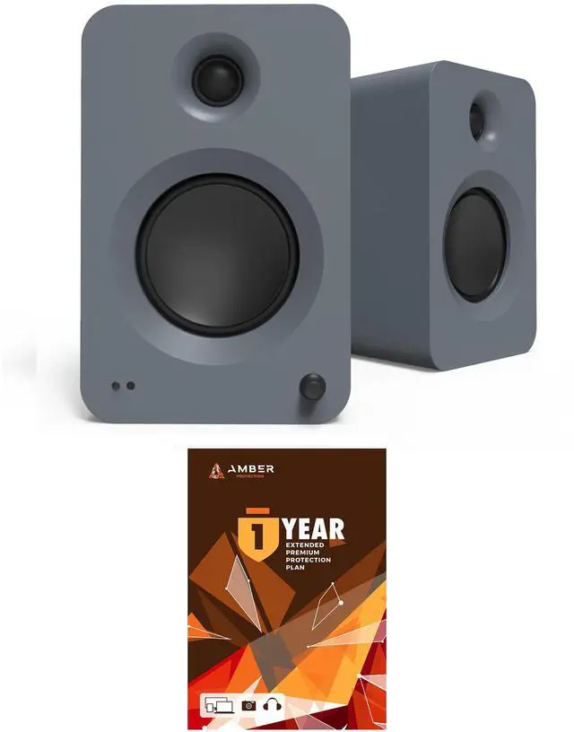 Main image of Kanto REN GREY Bluetooth Powered Bookshelf Speakers - Matte Grey Pair with 1 Year Amber Protection Extension Plan (2024)