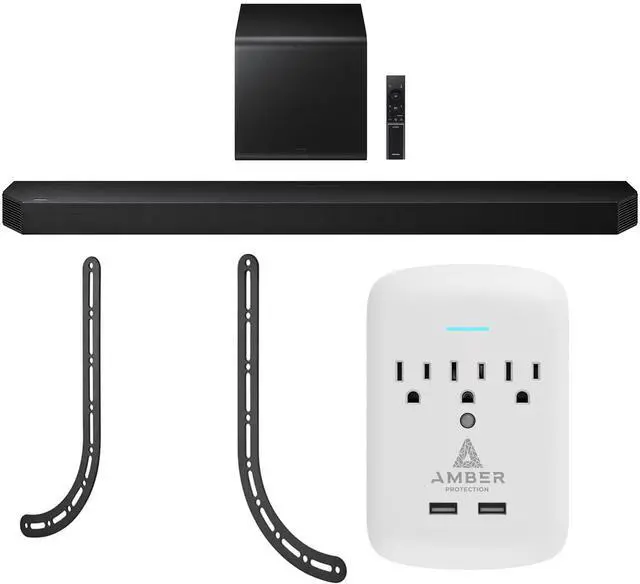 Main image of Samsung HW-Q800F Q Series Soundbar 5.1.2 Ch Subwoofer with a Walts TV SOUNDBAR-MOUNT for Compatible Soundbars Under 15lb and Amber Protection 3-OUTLET-SURGE Surge Protector (2025)