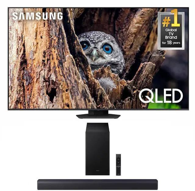 Main image of Samsung QN75Q80DDFXZA 75 Inch QLED 4K Smart TV with Direct Full Array with a Samsung HW-B550F B-Series Soundbar 2.1 Ch and Subwoofer (2025)