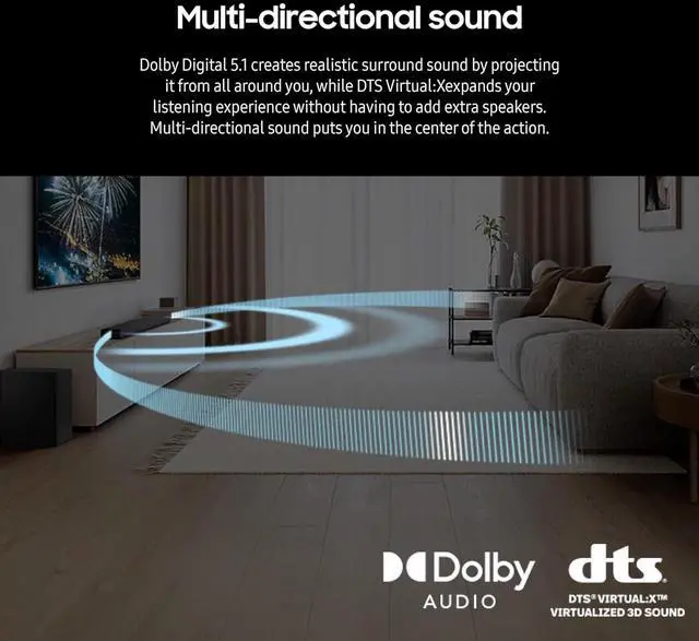 Alt view image 6 of 7 - Samsung QN75Q80DDFXZA 75 Inch QLED 4K Smart TV with Direct Full Array with a Samsung HW-B750D 5.1Ch Soundbar and Subwoofer with Dolby Digital (2025)
