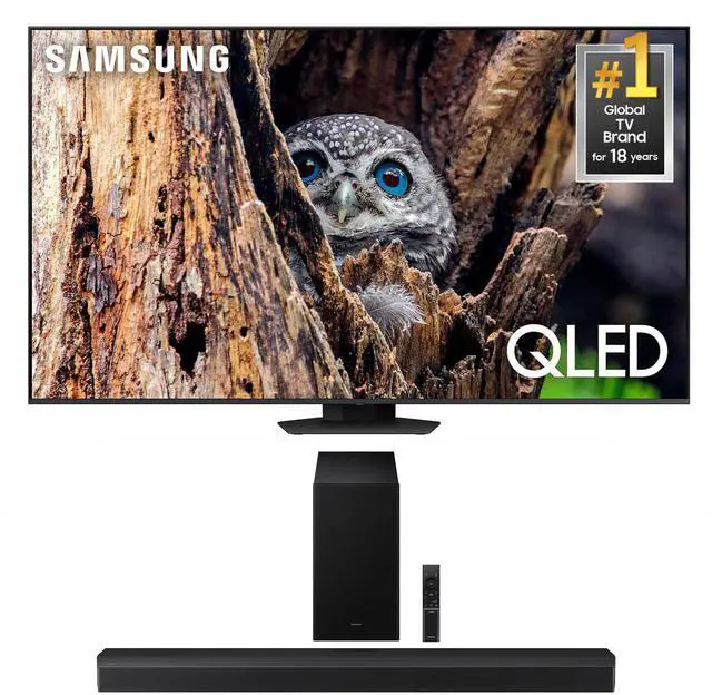 Main image of Samsung QN75Q80DDFXZA 75 Inch QLED 4K Smart TV with Direct Full Array with a Samsung HW-B750F B Series Soundbar 5.1 Ch and Subwoofer (2025)