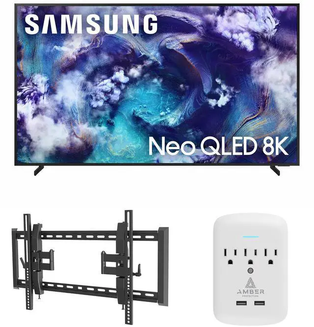 Main image of Samsung QN65QN900FFXZA 65 Inch Neo Quantum HDR 8K Pro QLED Smart TV with a Walts TV TILT-EXTENSION-37-90 Tilt Mount for 37"-90" TVs and Amber Protection 3-OUTLET-SURGE Surge Protector (2025)