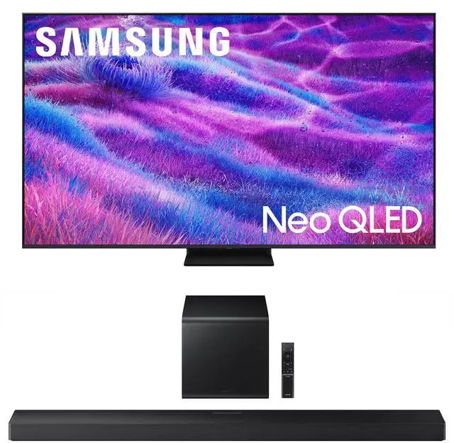 Main image of Samsung QN55QN80FAFXZA 55 Inch Neo QLED QN80F Series Supreme UHD 4K TV with a Samsung HW-QS700F 3.1.2 Ch Dolby Atmos Soundbar and Subwoofer (2025)