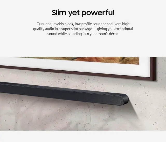 Alt view image 6 of 7 - Samsung QN43LS03FAFXZA 43 Inch The Frame QLED 4K Art Mode Vision AI Smart TV with a Samsung HW-S700D 3.1Ch Ultra-Slim Soundbar and Subwoofer (2025)