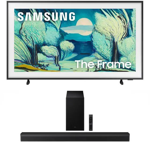 Main image of Samsung QN43LS03FAFXZA 43 Inch The Frame QLED 4K Art Mode Vision AI Smart TV with a Samsung HW-B750F B Series Soundbar 5.1 Ch and Subwoofer (2025)