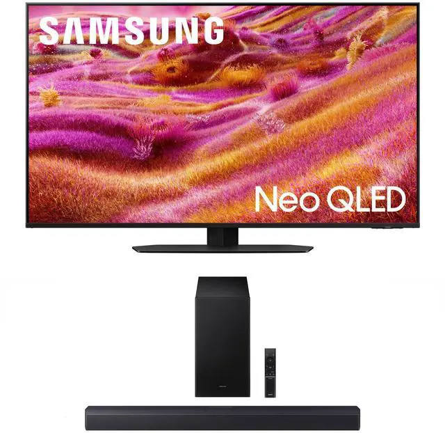 Main image of Samsung QN43QN90FAFXZA 43 Inch Neo QLED 4K QN90F Vision AI Smart TV with a Samsung HW-B550F B-Series Soundbar 2.1 Ch and Subwoofer (2025)