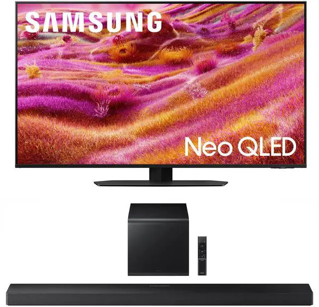 Main image of Samsung QN43QN90FAFXZA 43 Inch Neo QLED 4K QN90F Vision AI Smart TV with a Samsung HW-QS700F 3.1.2 Ch Dolby Atmos Soundbar and Subwoofer (2025)