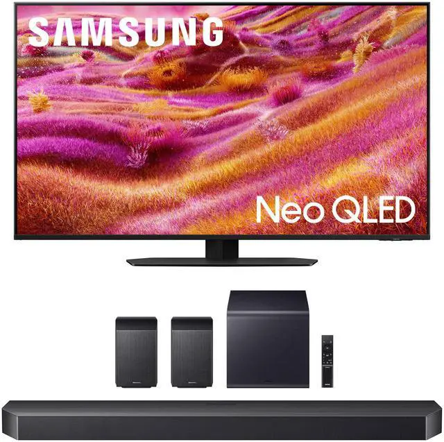 Main image of Samsung QN43QN90FAFXZA 43 Inch Neo QLED 4K QN90F Vision AI Smart TV with a Samsung HW-Q990F Q Series Soundbar 11.1.4 Ch Subwoofer with Rear Speakers (2025)