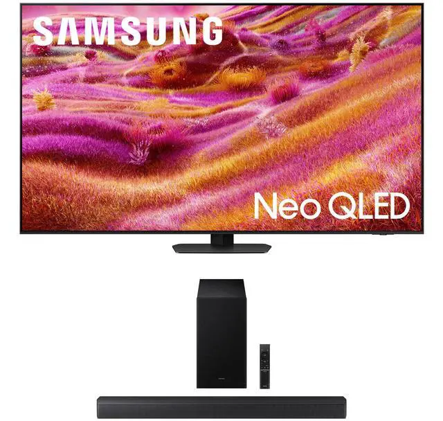 Main image of Samsung QN55QN90FAFXZA 55 Inch Neo QLED 4K QN90F Vision AI Smart TV with a Samsung HW-B630F B-Series Soundbar 3.1 Ch and Subwoofer with Dolby Audio (2025)