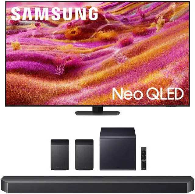 Main image of Samsung QN85QN90FAFXZA 85 Inch Neo QLED 4K QN90F Vision AI Smart TV with a Samsung HW-Q990F Q Series Soundbar 11.1.4 Ch Subwoofer with Rear Speakers (2025)