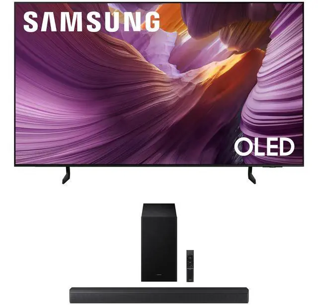 Main image of Samsung QN55S85FAFXZA 55 Inch OLED HDR 4K Smart TV with a Samsung HW-B630F B-Series Soundbar 3.1 Ch and Subwoofer with Dolby Audio (2025)