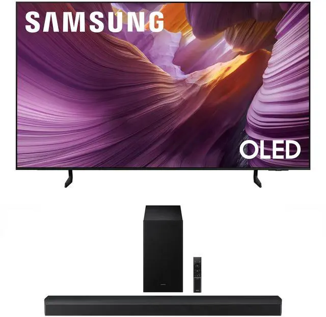Main image of Samsung QN55S85FAFXZA 55 Inch OLED HDR 4K Smart TV with a Samsung HW-B750F B Series Soundbar 5.1 Ch and Subwoofer (2025)