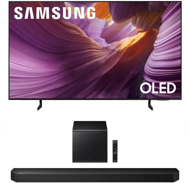 Main image of Samsung QN55S85FAFXZA 55 Inch OLED HDR 4K Smart TV with a Samsung HW-Q800F Q Series Soundbar 5.1.2 Ch Subwoofer (2025)